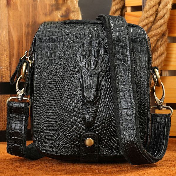 [Order] Túi đeo chéo nam da bò thật hoạt tiết da cá sấu CEC040