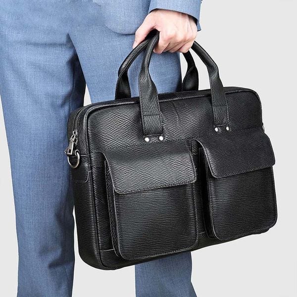 [Order] Cặp da nam công sở, cặp đựng laptop 15.6
