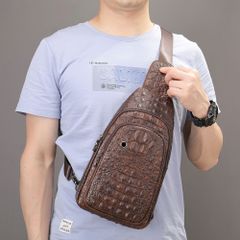 [Order] Túi đeo trước ngực nam da thật vân cá sấu cao cấp CEC072