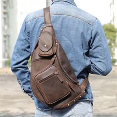 [Order] Túi đeo trước ngực nam da ngựa điên CEC240