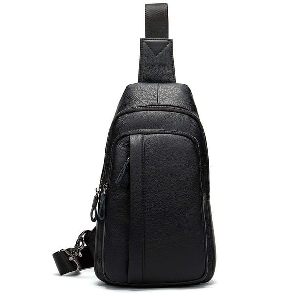 [Order] Túi đeo trước ngực nam, túi đeo chéo da bò thật CEC204