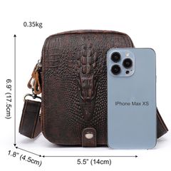 [Order] Túi đeo chéo nam da bò thật hoạt tiết da cá sấu CEC040