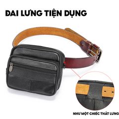 [Order[ Túi đeo chéo nam da bò thật lớp 1