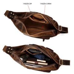 [Order] Túi đeo trước ngực nam da ngựa điên CEC242