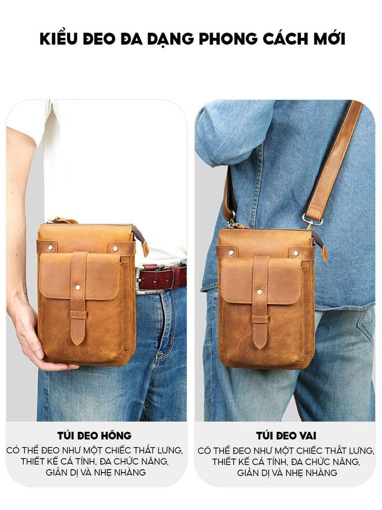 [Order] Túi đeo chéo nam, túi đựng ipad da ngựa điên CEC109