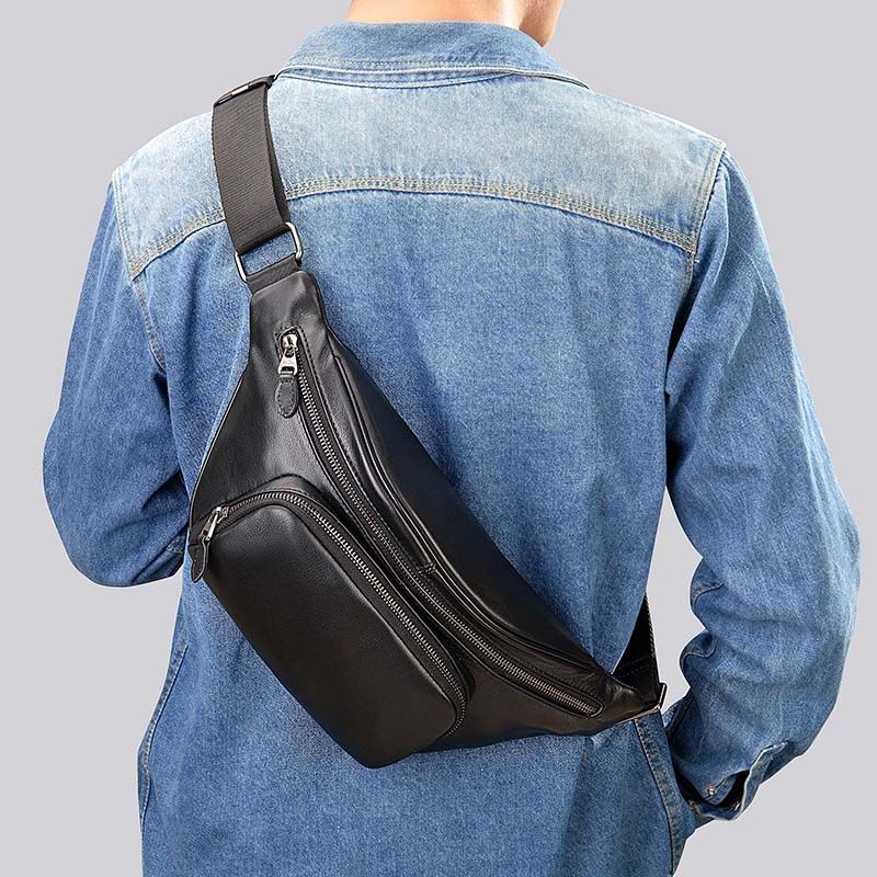 [Order] Túi đeo ngực, đeo bụng nam da thật CEC092