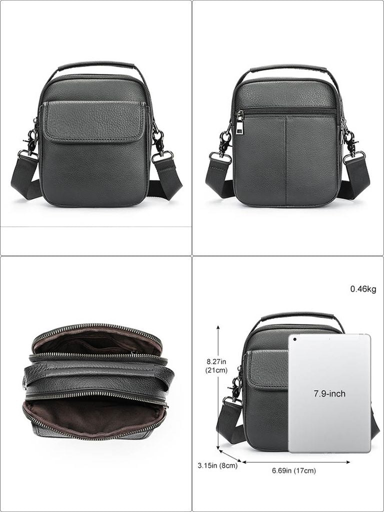 [Order] Túi đeo chéo nam da bò thật, túi đựng ipad CEC043