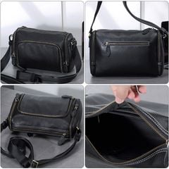 [Order] Túi đeo chéo nam đa năng từ da bò thật lớp 1 CEC110