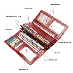 [Order] Ví da nữ classic, ví da thật cầm tay CEC159