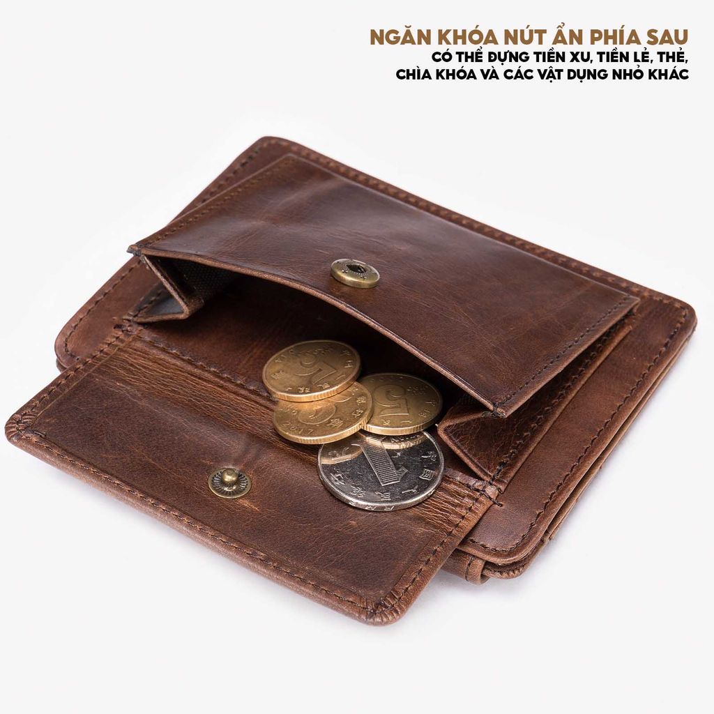 Ví nam nhỏ gọn da bò thật CEC270