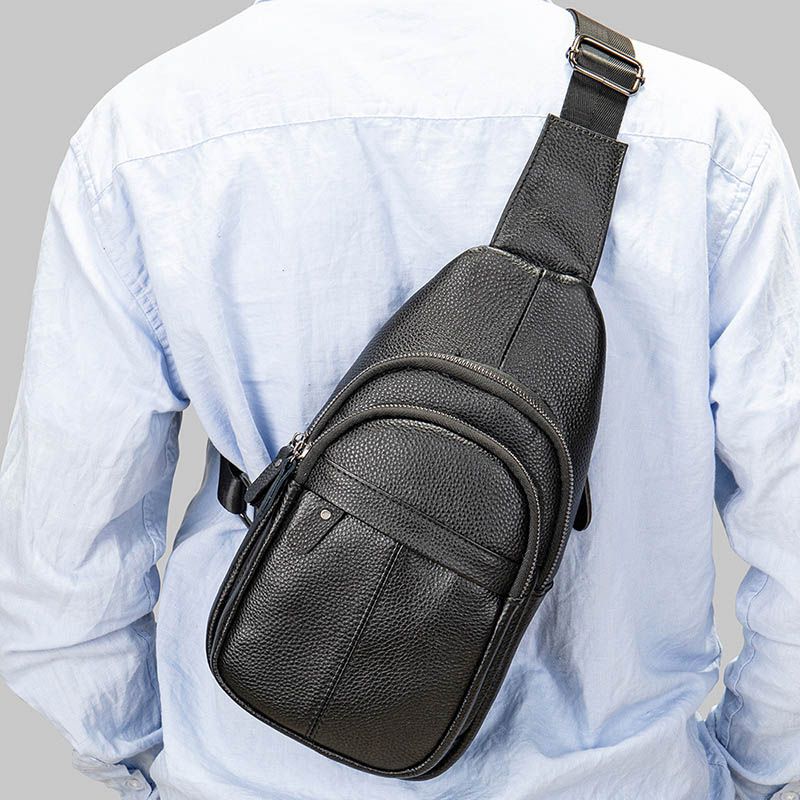 [Order] Túi đeo trước ngực nam da bò thật lớp 1 CEC079