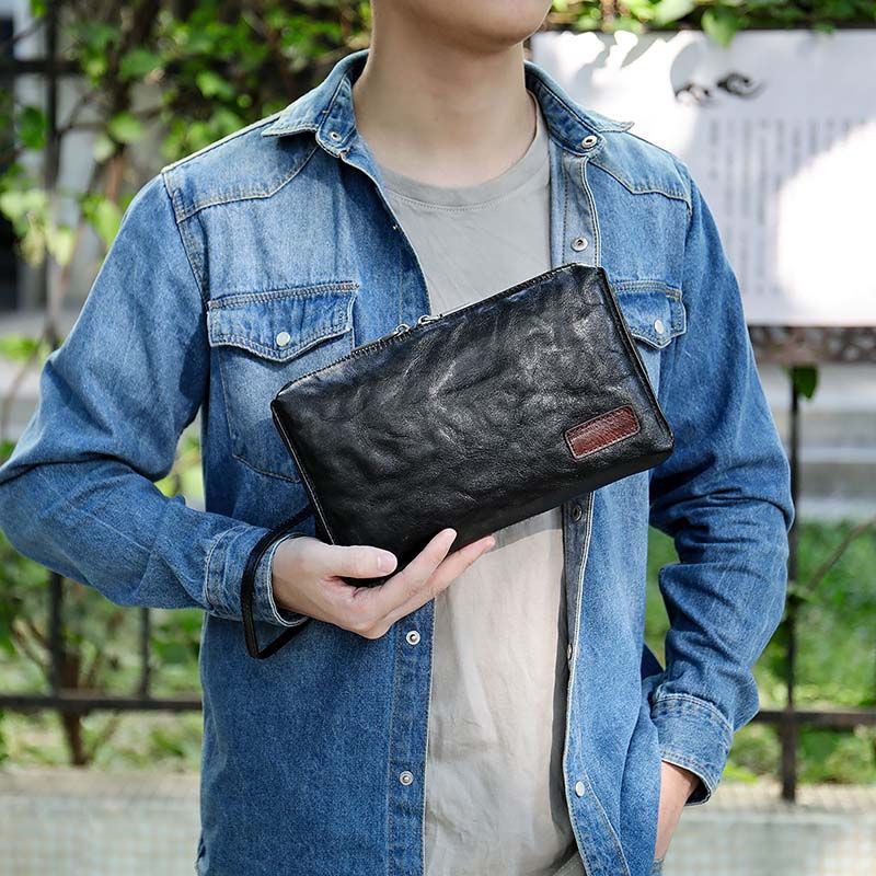 [Order] Ví nam cầm tay, vì dài da bò thật CEC171