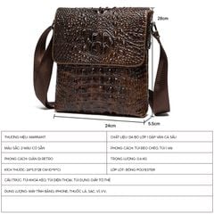 [Order] Túi đeo chéo nam, túi xách nam cao cấp đựng ipad da thật CEC069