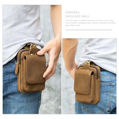 [Order] Túi đeo bao tử, thắt lưng nam da bò thật phong cách Retro CEC244