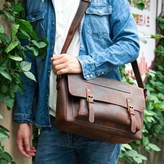 [Order] Túi da đeo chéo, túi xách nam da sáp ngựa điên Retro CEC126