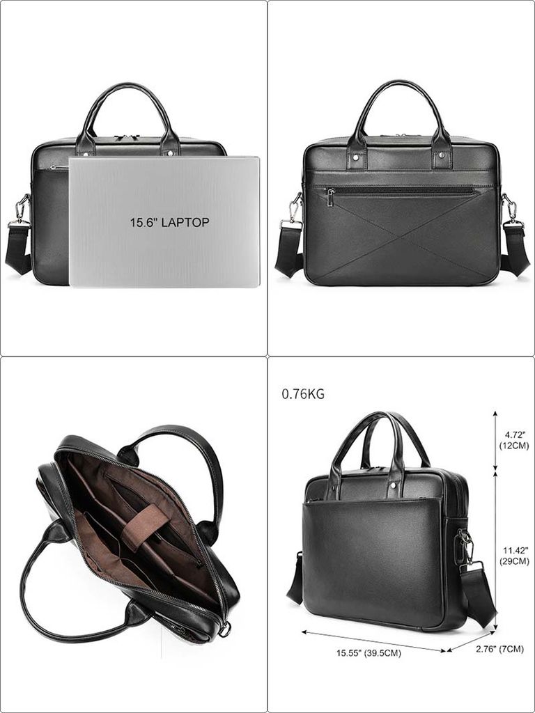[Order] Cặp da công sở, cặp đựng laptop nam từ da bò thật lớp 1 CEC114