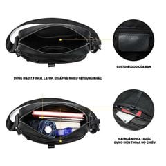 [Order] Túi đeo chéo nam, túi đựng ipad từ da bò thật lớp 1 CEC096