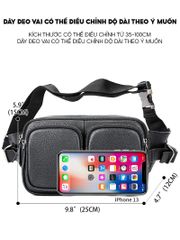 [Order] Túi đeo chéo nam da thật, túi đeo bao tử CEC107