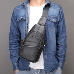 [Order] Túi đeo trước ngực, túi đeo chéo nam da thật CEC205