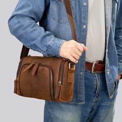 [Order] Túi đeo chéo nam da sáp ngựa điên CEC086