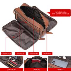 [Order] Ví da nam cầm tay, túi clutch da bò thật CEC189