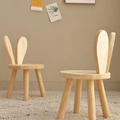 [Order] Ghế đẩu gỗ nguyên khối, ghế trẻ em tai thỏ