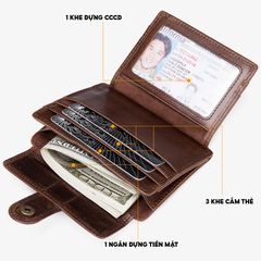 Ví nam nhỏ gọn da bò thật CEC270