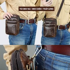 [Order] Túi đeo chéo, đeo thắt lưng da bò thật lớp 1 CEC024