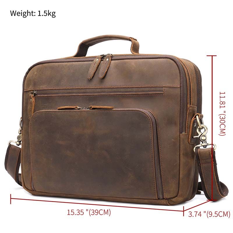 [Order] Cặp da nam công sở, cặp đựng laptop da ngựa điên CEC152