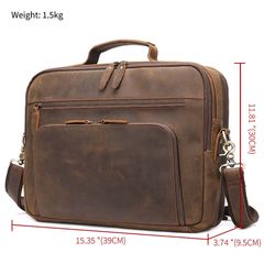 [Order] Cặp da nam công sở, cặp đựng laptop da ngựa điên CEC152