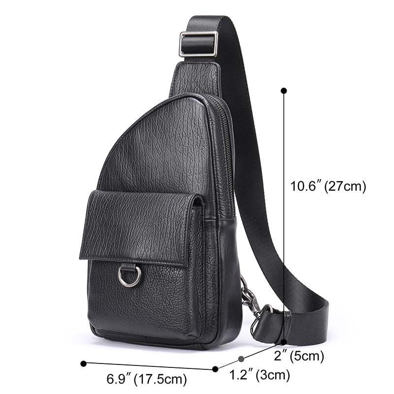 [Order] Túi đeo trước ngực, túi đeo chéo nam da thật CEC228