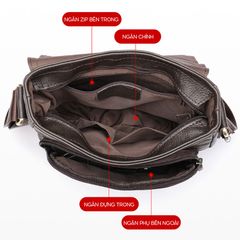 [Order] Túi đeo chéo nam, túi đựng ipad da bò thật lớp 1 CEC065