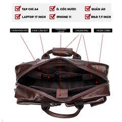 [Order] Cặp da nam, cặp doanh nhân da bò thật lớp 1 CEC146
