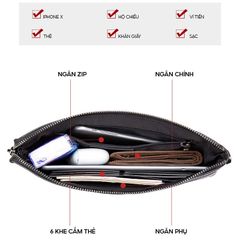 [Order] Ví da nam cao cấp, ví dài da bò thật lớp 1 CEC179