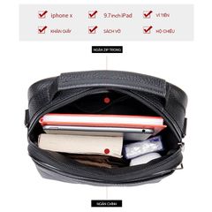 [Order] Túi đeo chéo nam da thật, đựng ipad phong cách Retro