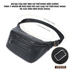 [Order] Túi đeo trước ngực, túi đeo bụng da thật CEC220