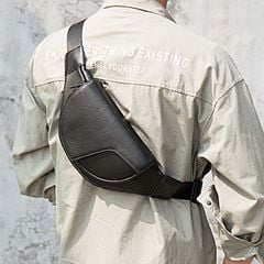 [Order] Túi đeo trước ngực, túi nam đeo bao tử da thật CEC215