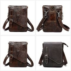 [Order] Túi đeo chéo nam da thật họa tiết da cá sấu CEC033