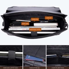 [Order] Cặp da nam công sở, cặp đựng laptop 14