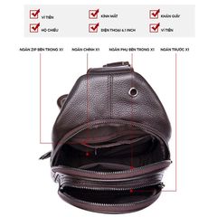 [Order] Túi đeo trước ngực, túi đeo chéo nam da thật CEC224