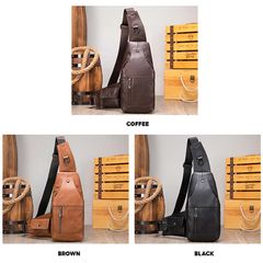 [Order] Túi đeo trước ngực nam da bò thật CEC247