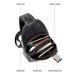 [Order] Túi đeo trước ngực nam da thật CEC238