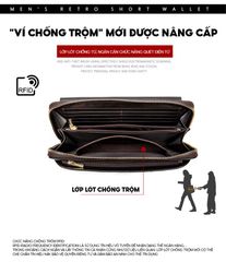 [Order] Ví da nam cầm tay, ví dài da thật CEC167