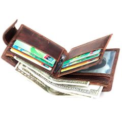 Ví nam nhỏ gọn, ví da thật chống trộm RFID CEC264