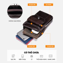 [Order] Túi đeo chéo nam đa năng da bò thật CEC004