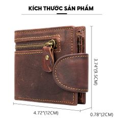 Ví nam nhỏ gọn, ví da thật chống trộm RFID CEC264