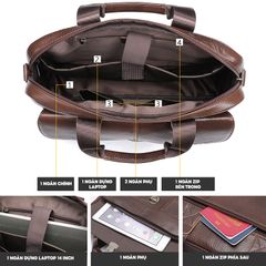 [Order] Cặp da laptop, cặp da nam công sở Retro CEC136