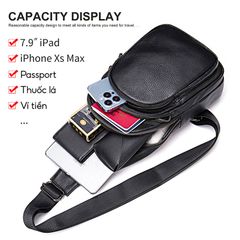 [Order] Túi đeo chéo ngực nam da thật CEC035