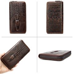 [Order] Ví da nam da thật, ví dài vân cá sấu CEC157