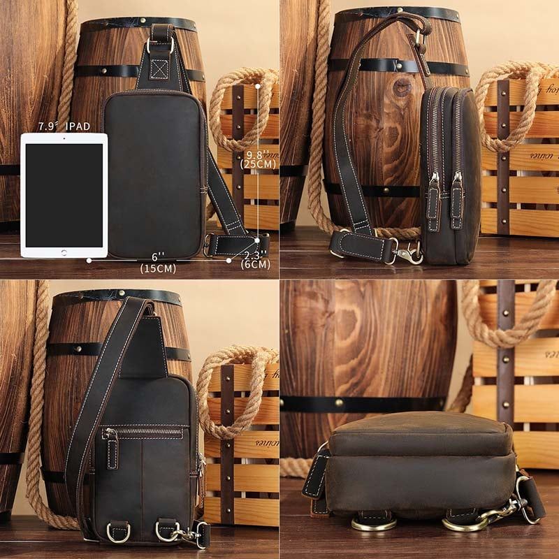 [Order] Túi đeo trước ngực nam da bò thật lớp 1 CEC236